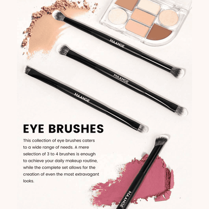 MAANGE 10Pcs Professional Dual-Ended Makeup Brush Set + Cosmetics Bag