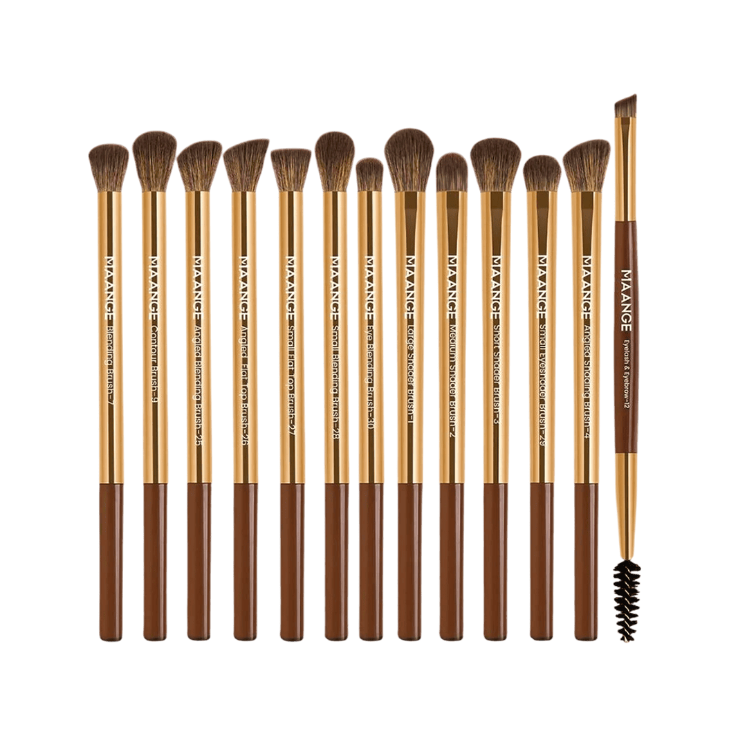 MAANGE 13pcs Aluminum Tube Durable Multi-Functional Travel Makeup Brush Set