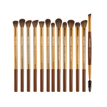 MAANGE 13pcs Aluminum Tube Durable Multi-Functional Travel Makeup Brush Set