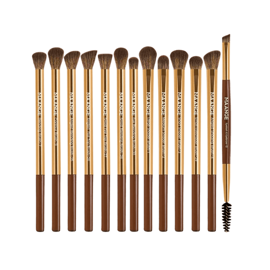 MAANGE 13pcs Aluminum Tube Durable Multi-Functional Travel Makeup Brush Set