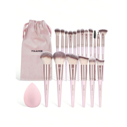 MAANGE 18Pcs Makeup Brush Set + 1 Brush Egg + 1 Velvet Pouch