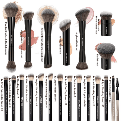 MAANGE 20Pcs Professional Makeup Brushes + 1pc Powder Puff