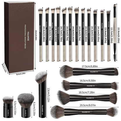 MAANGE 20Pcs Professional Makeup Brushes + 1pc Powder Puff