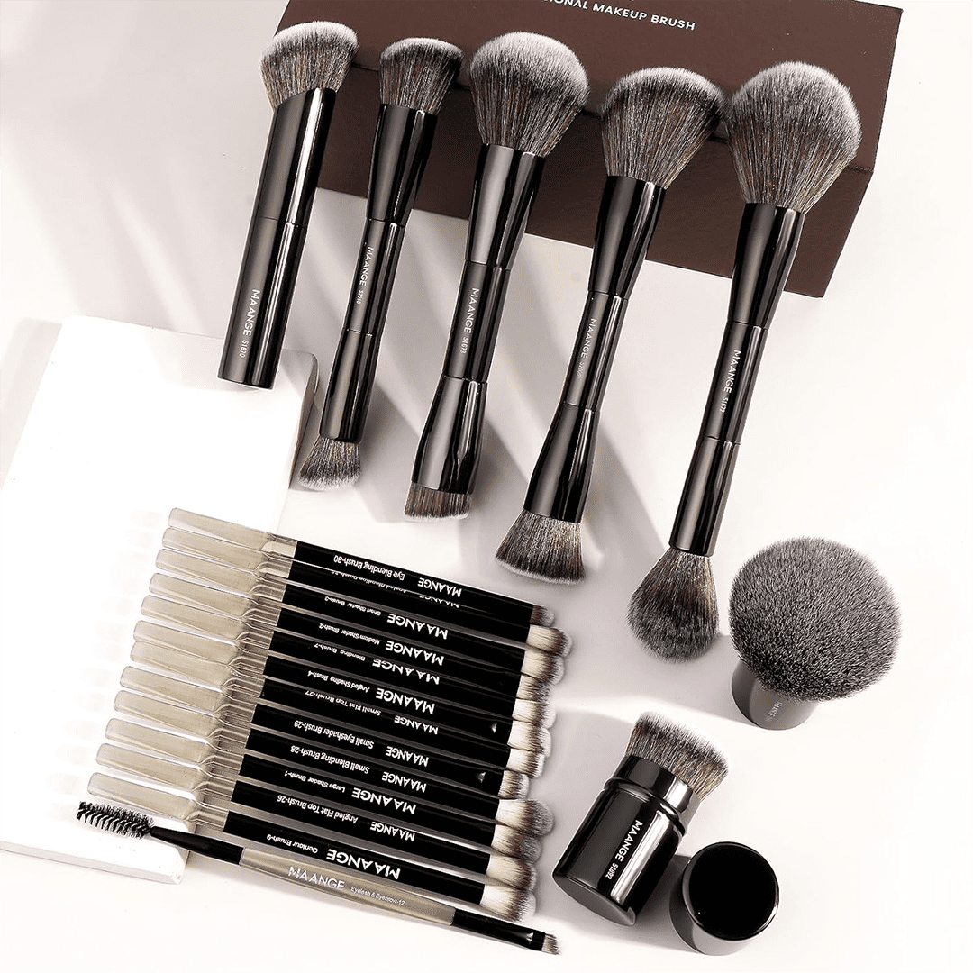 MAANGE 20Pcs Professional Makeup Brushes + 1pc Powder Puff