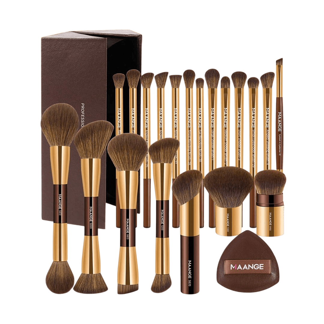 MAANGE 20Pcs Professional Makeup Brushes + 1pc Powder Puff