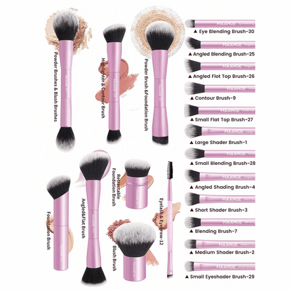 MAANGE 20Pcs Professional Makeup Brushes + 1pc Powder Puff