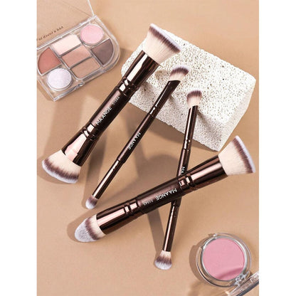 MAANGE 4Pcs Double Headed Soft Natural Synthetic Hair Cosmetic Brush Set