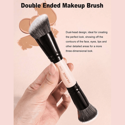 MAANGE 4Pcs Dual-Ended Soft Natural Synthetic Makeup Brush Set