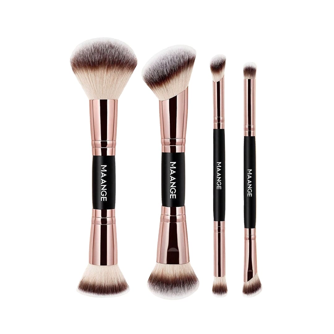 MAANGE 4pcs Professional Double-Headed Makeup Brush Set