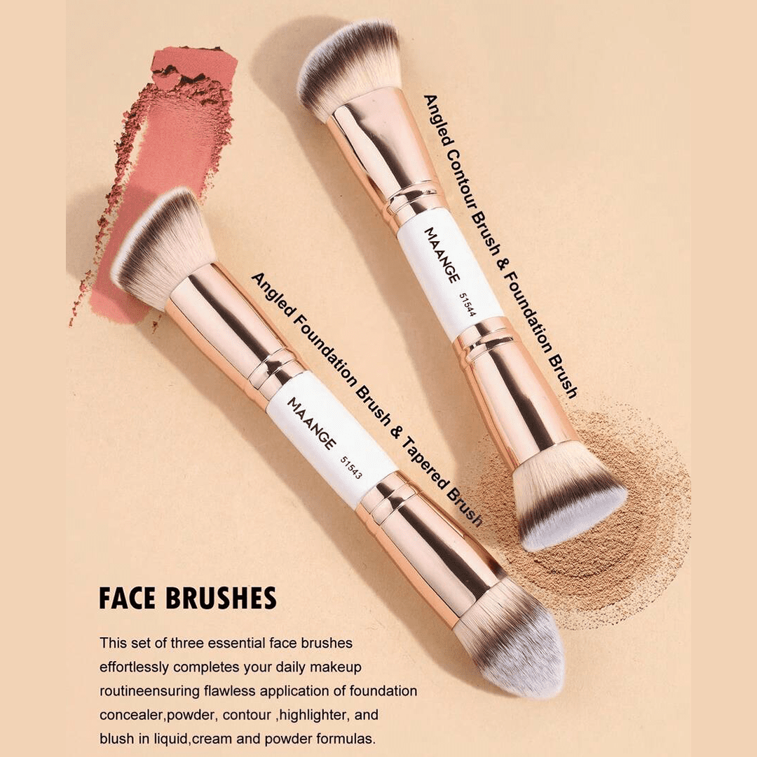 MAANGE 5Pcs Professional Facial Double-Ended Makeup Brush Set