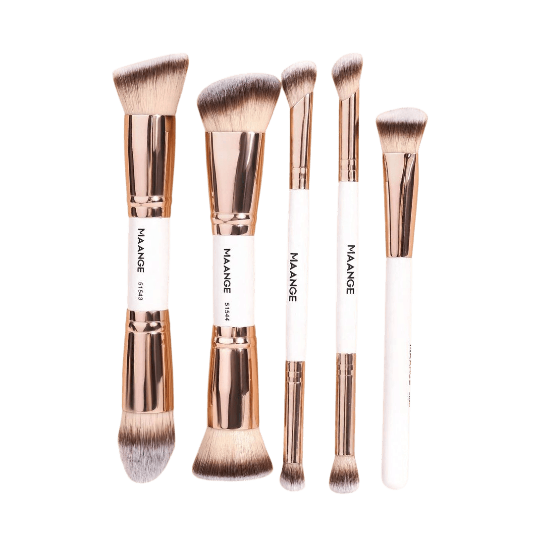 MAANGE 5Pcs Professional Facial Double-Ended Makeup Brush Set