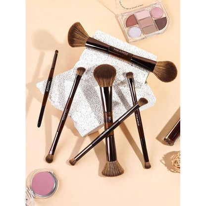 MAANGE 6Pcs Double Headed Soft Natural Synthetic Hair Cosmetic Brush Set