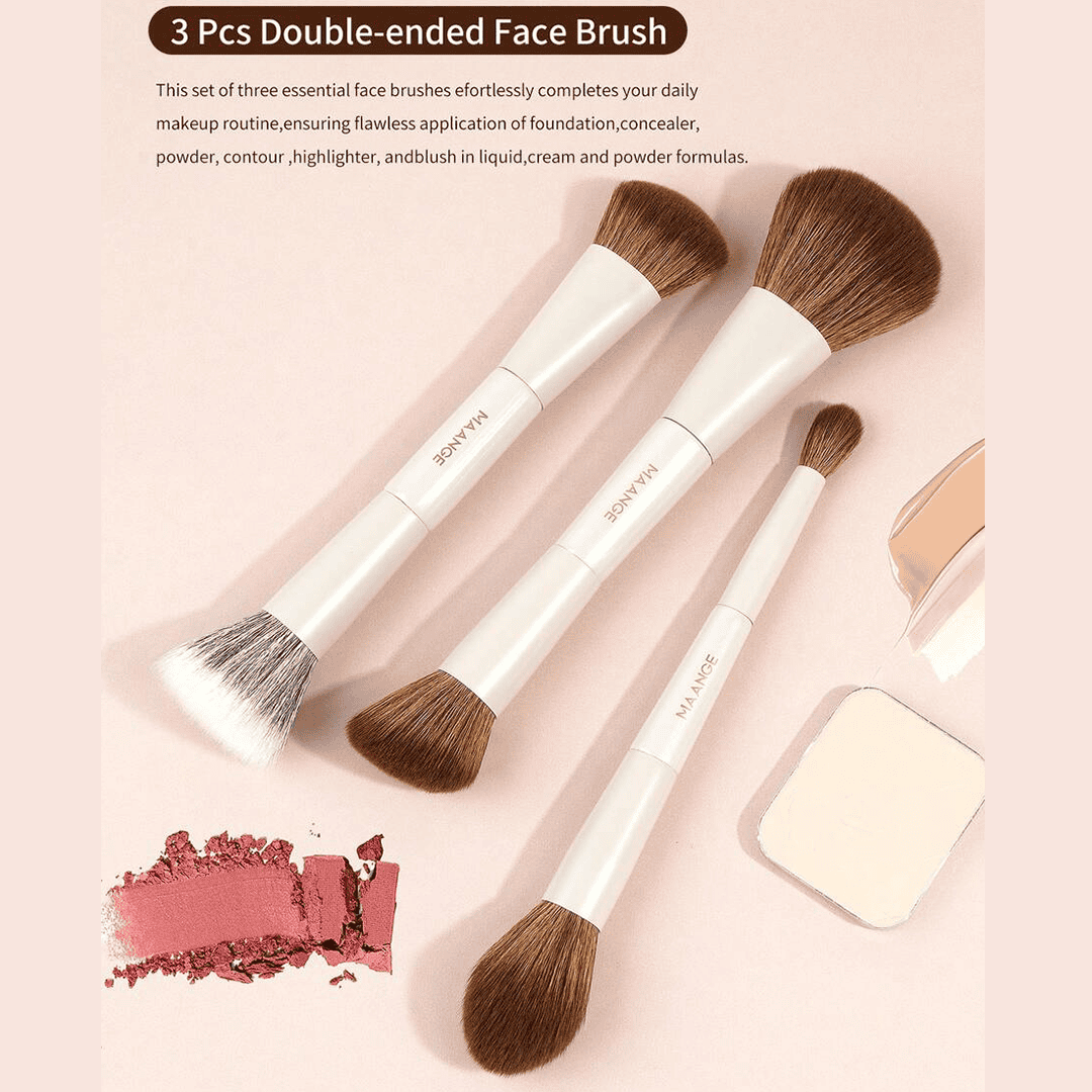 MAANGE 7Pcs Soft Dual-Ended Multi-Functional Makeup Brush Set