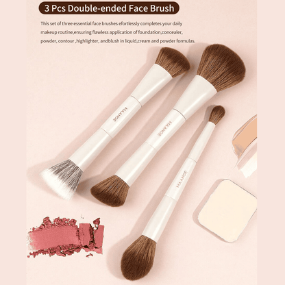 MAANGE 7Pcs Soft Dual-Ended Multi-Functional Makeup Brush Set