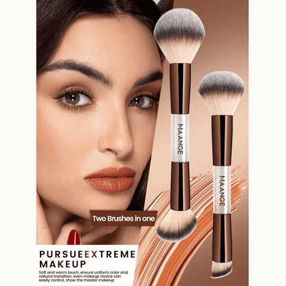MAANGE 7Pcs Professional Dual-Ended Makeup Brush Set + Cosmetics Bag