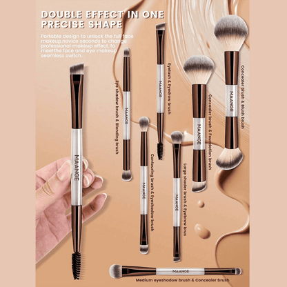 MAANGE 7Pcs Professional Dual-Ended Makeup Brush Set