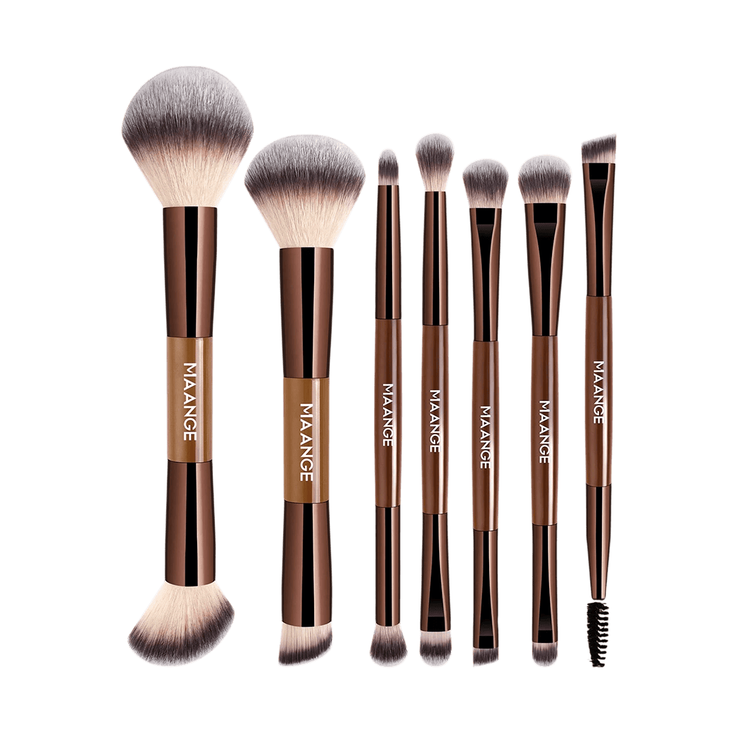 MAANGE 7Pcs Professional Dual-Ended Makeup Brush Set