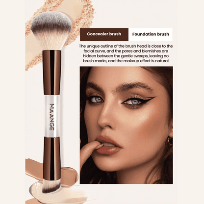 MAANGE 7Pcs Professional Dual-Ended Makeup Brush Set + Cosmetics Bag