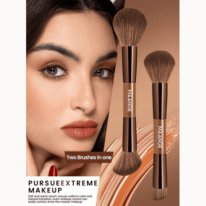 MAANGE 7Pcs Soft Dual-Ended Multi-Functional Makeup Brush Set + Cosmetics Bag