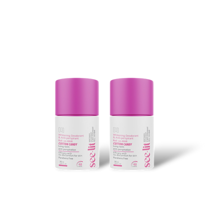 Whitening Deodorant & Anti-Perspirant Roll On - Cotton Candy (1+1)