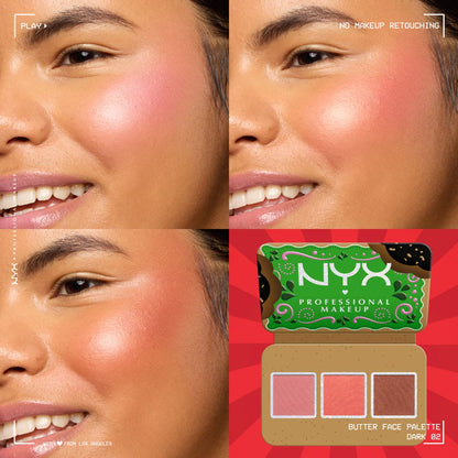 NYX Buttermelt Face Palette Blush And Bronzer Duo - 02 Dark