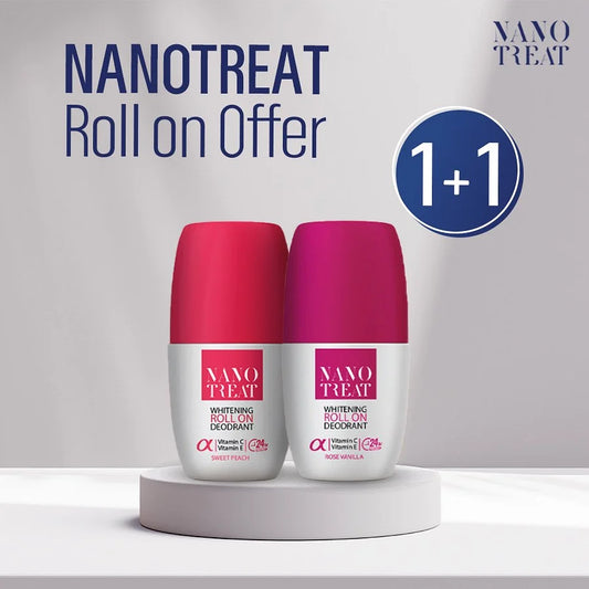 Nano Treat Whitening Roll On Deodorant Sweet Peach & Rose Vanilla (Offer 2 Pcs)