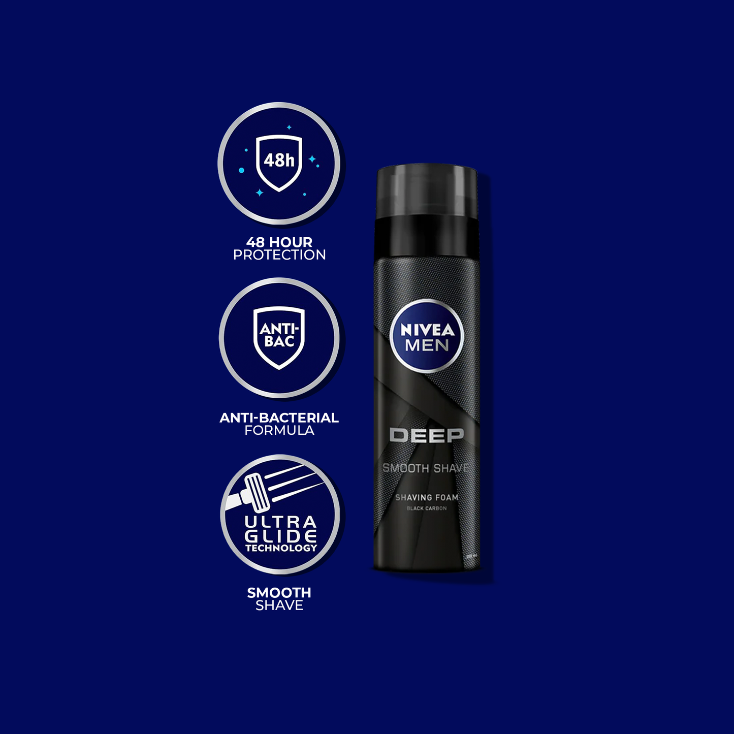 فحم أسود عميق - رغوة حلاقة