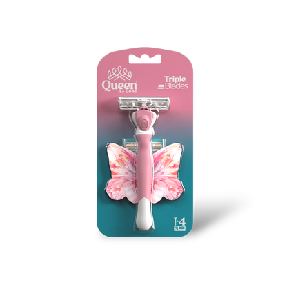 Triple Blade Shaving System Razor Handle - Refills x5