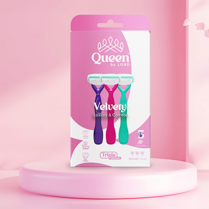 Velvety Triple Blade Disposable Razors (3-Pack)