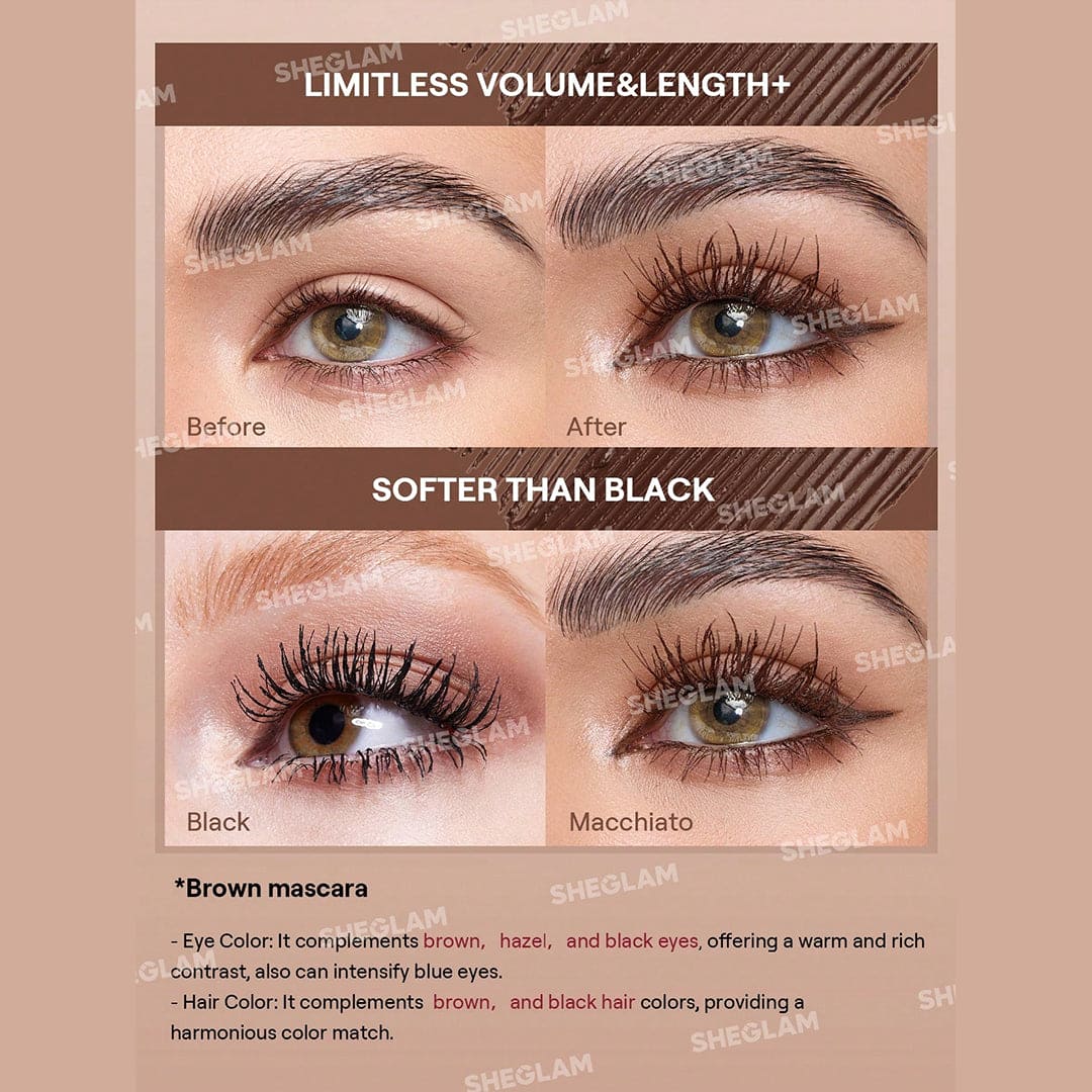 SHEGLAM All-In-One Volume & Length Waterproof Mascara - Macchiato