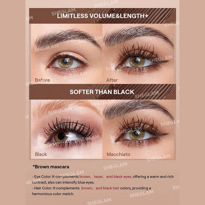 SHEGLAM All-In-One Volume & Length Waterproof Mascara - Macchiato
