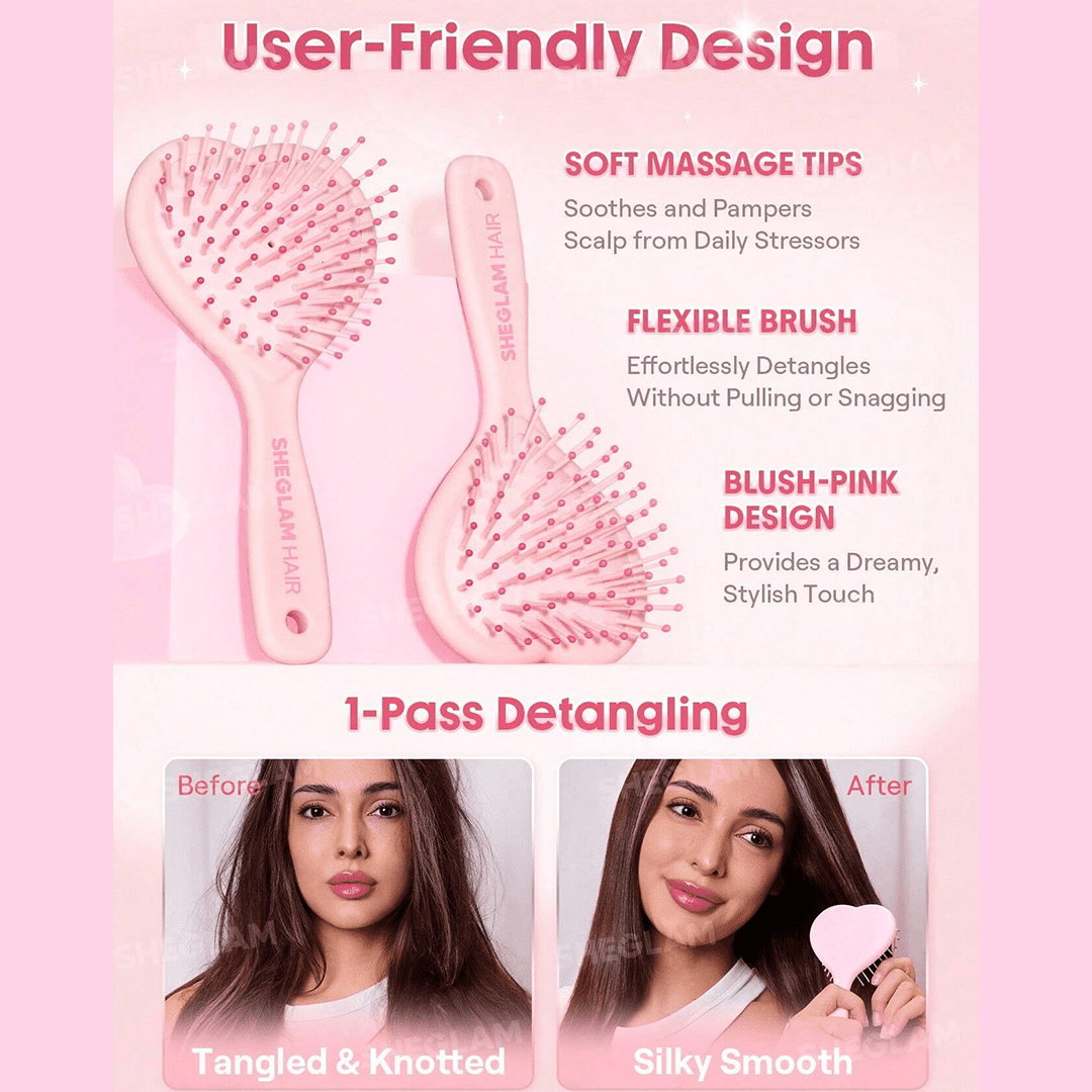 SHEGLAM Cupid's Charm Sweet Heart Paddle Brush