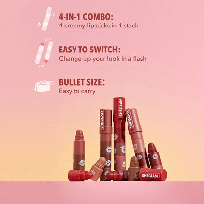 SHEGLAM Mega Lip Stacks - Brownie Stack