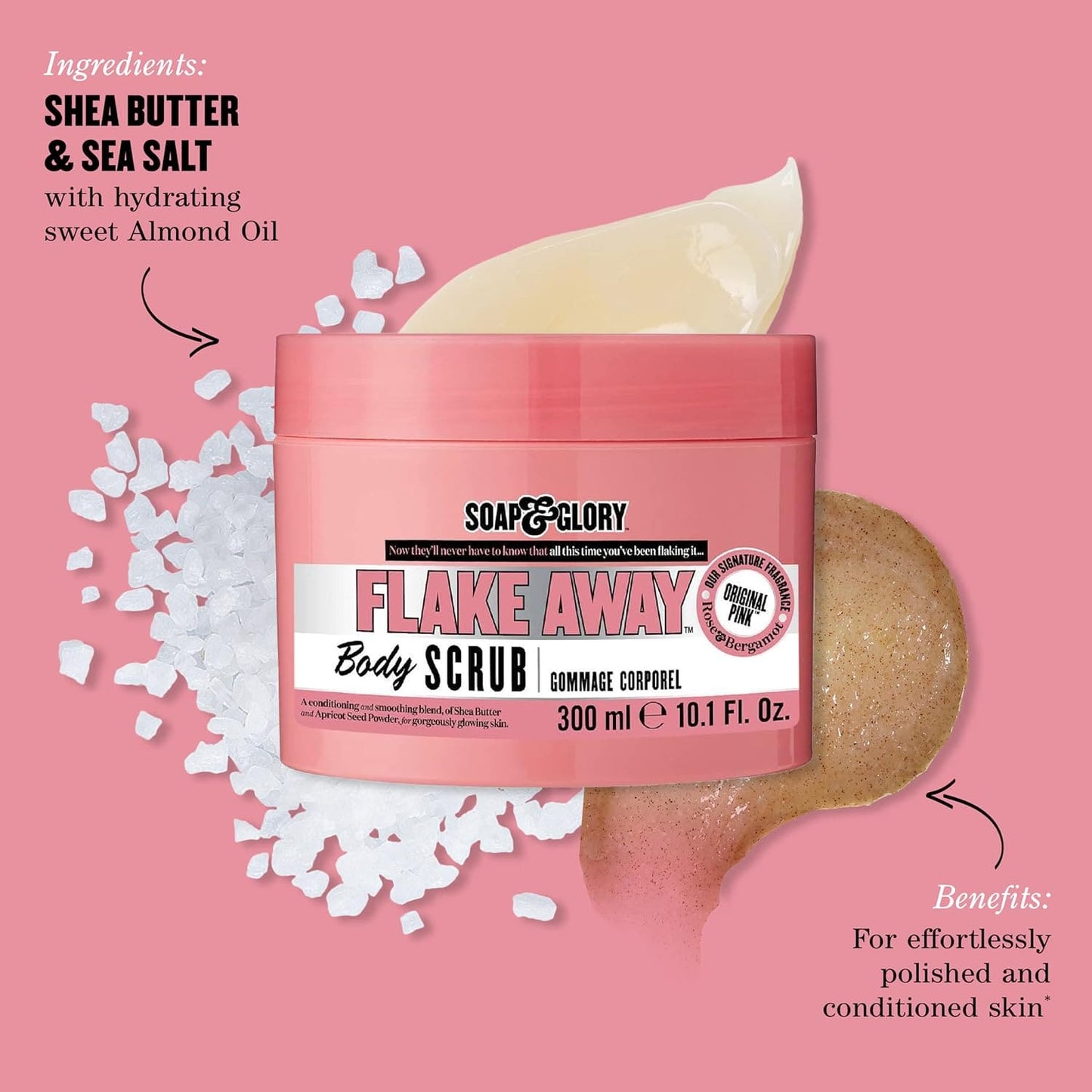 Soap & Glory Original Pink Flake Away Exfoliating Body Scrub - 300ml