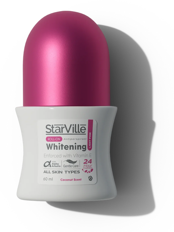 Starville Whitening Roll on Light Pink with Coconut Scent 60 ml Offer | رول اون ستارفيل لتفتيح وتبييض البشرة برائحة جوز الهند، وردي فاتح، 60 مل