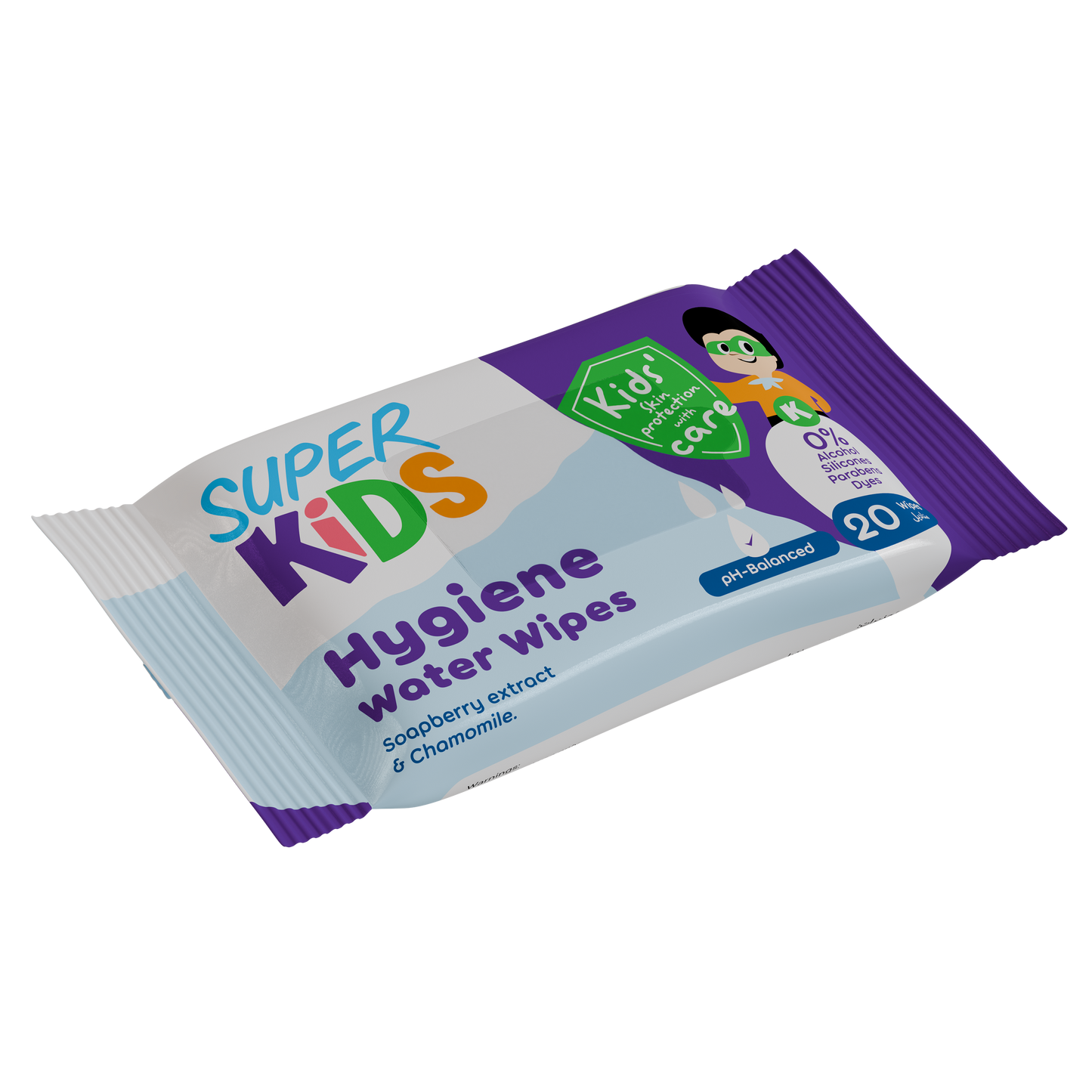 Superkids Hygiene Water Wipes 20 Wipes
