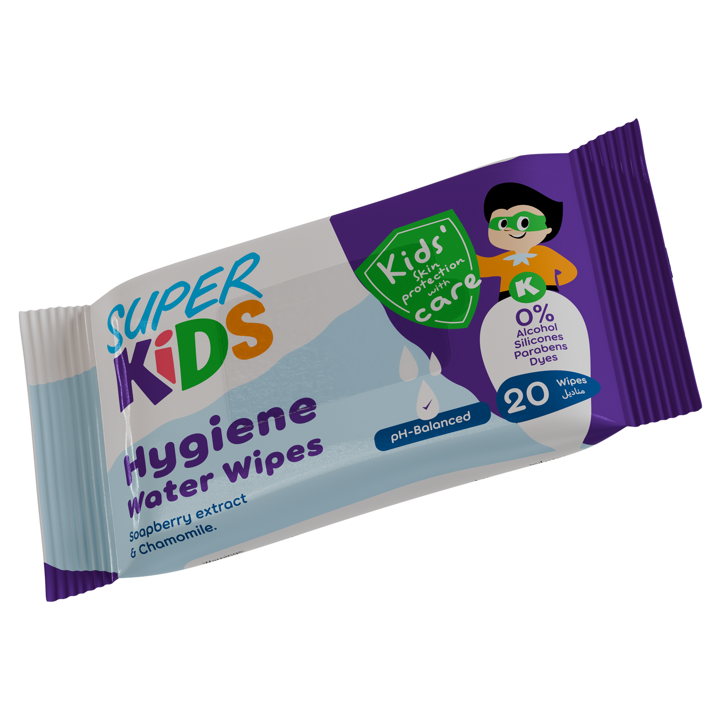 Superkids Hygiene Water Wipes 20 Wipes