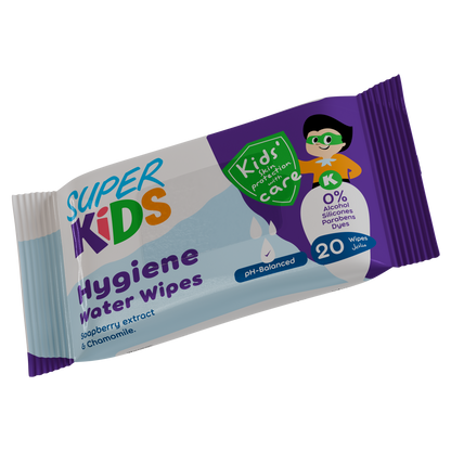 Superkids Hygiene Water Wipes 20 Wipes