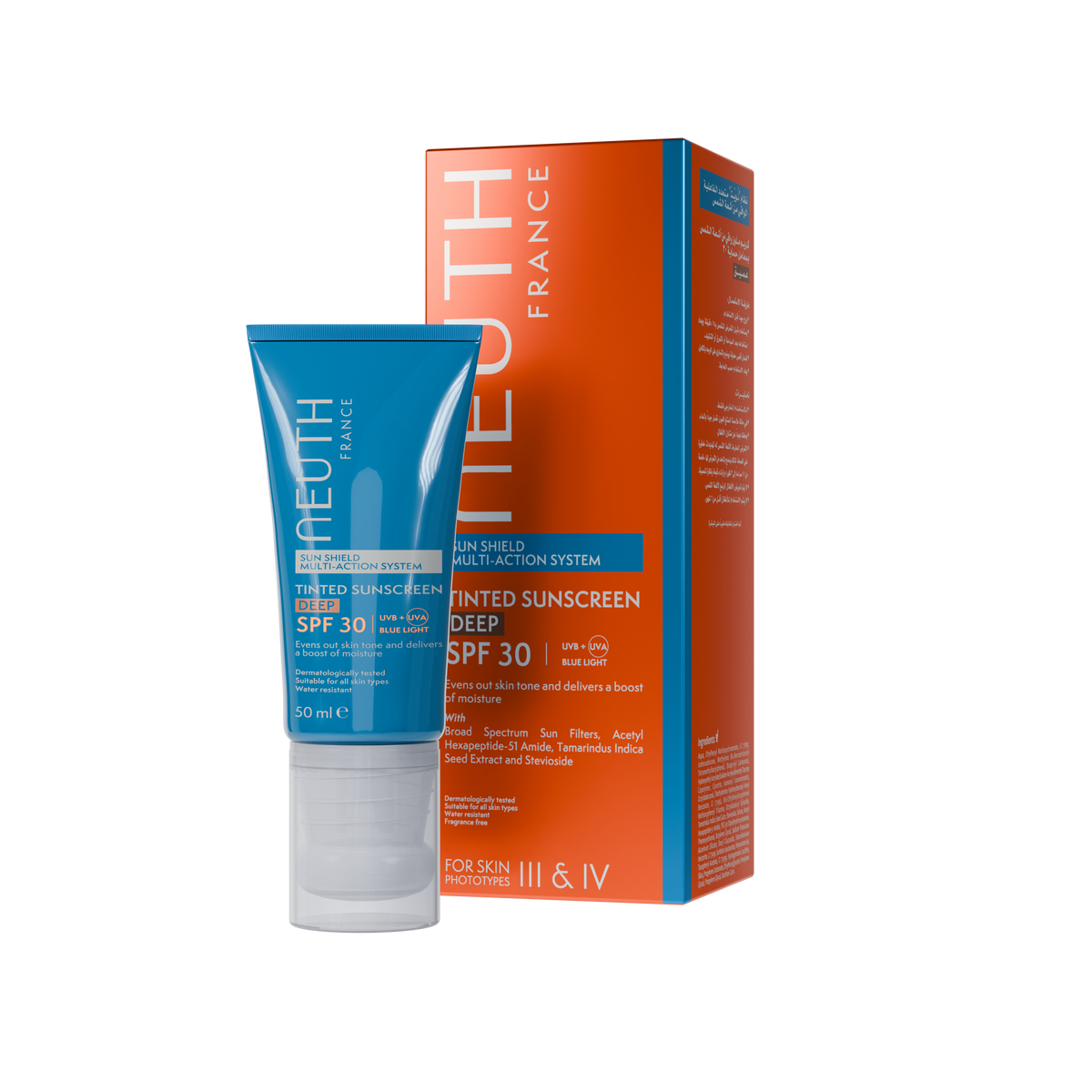 Neuth Sun Shield Multi-Action System Tinted Sunscreen SPF 30 – Deep 50 ml