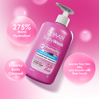 SHAAN Tulip Rose Hydrating Body Wash 480 Ml