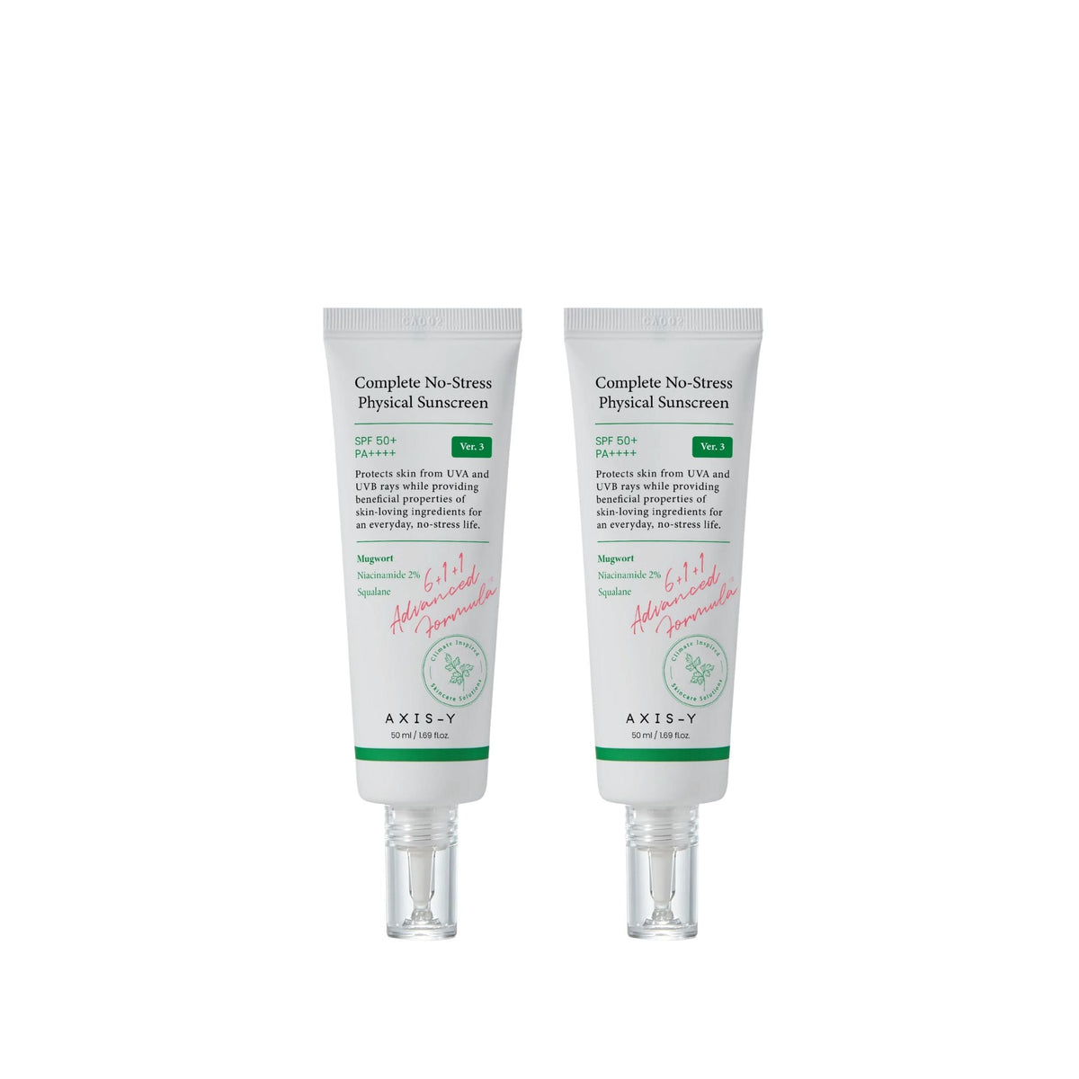[x2 BUNDLE] AXIS - Y - Complete No-Stress Physical Sunscreen (V3)
