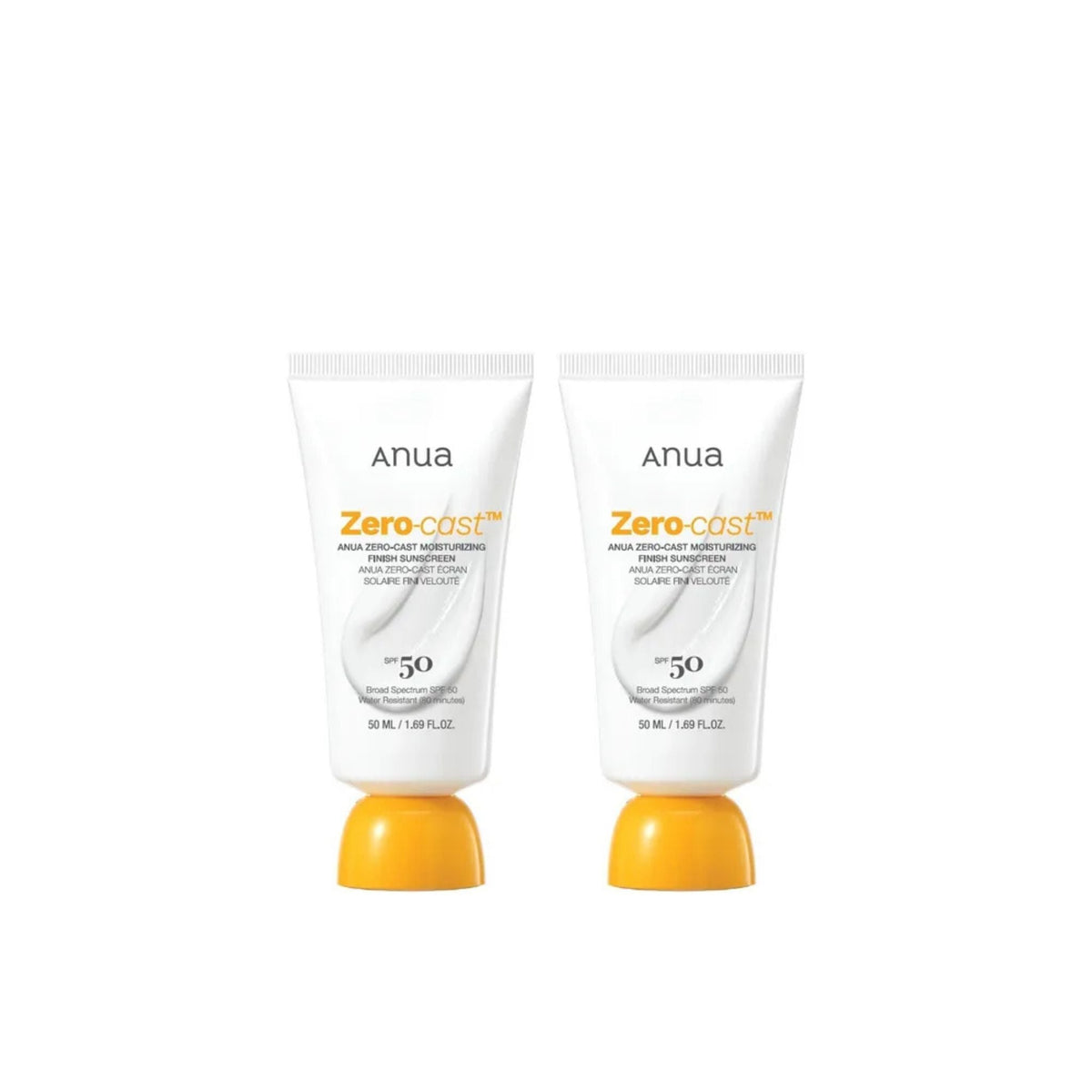[x2 BUNDLE] Anua - Zero-Cast Moisturizing Finish Sunscreen