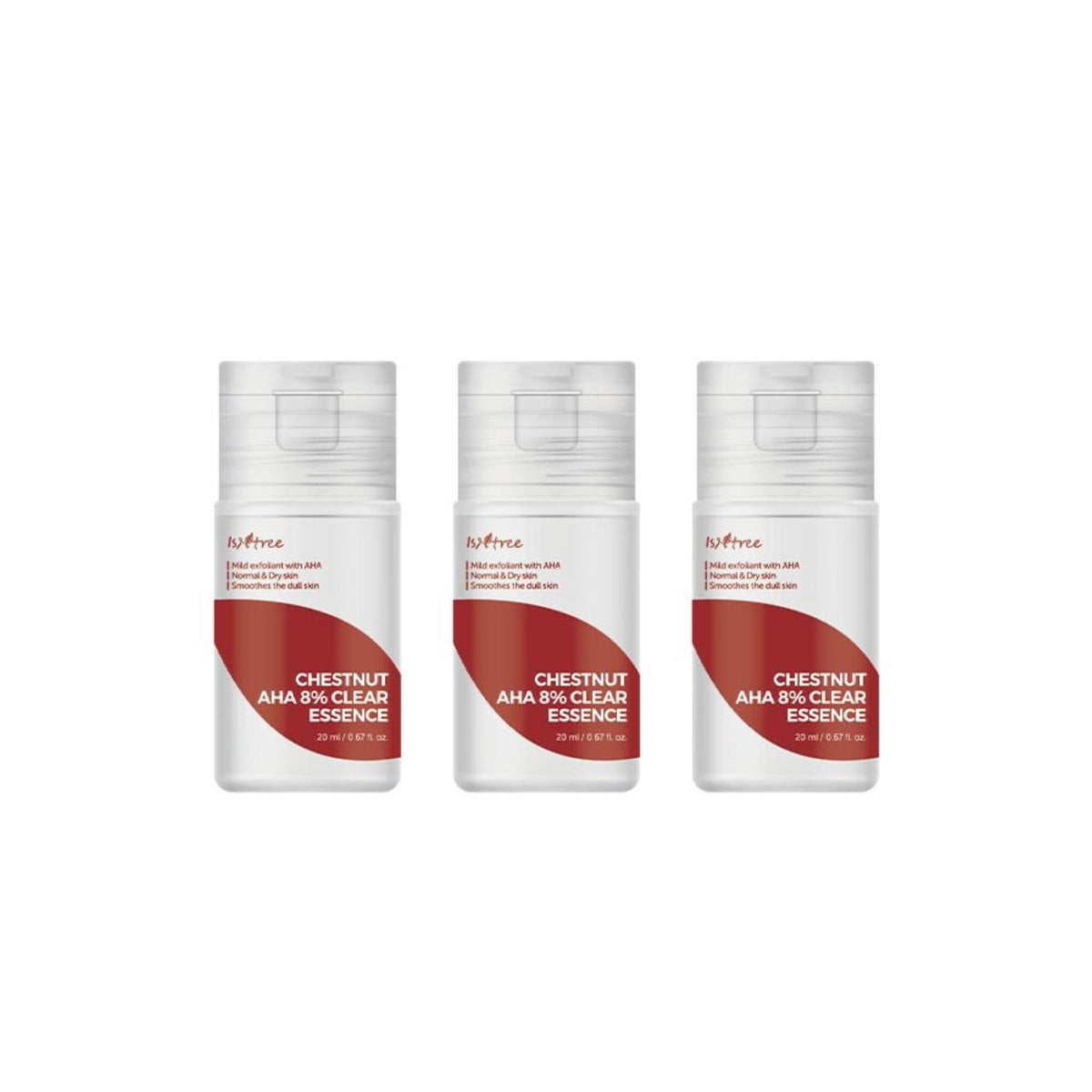 [x3 BUNDLE] ISNTREE Chestnut AHA 8% Clear Essence 20ml