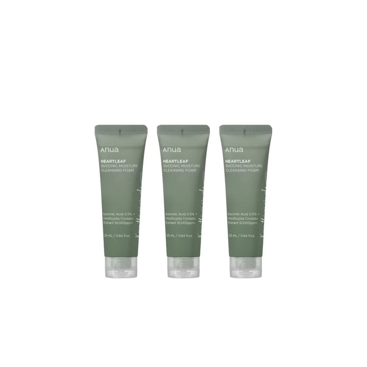 [x3 BUNDLE] Anua Heartleaf Succinic Moisture Cleansing Foam 25 (Mini Size)
