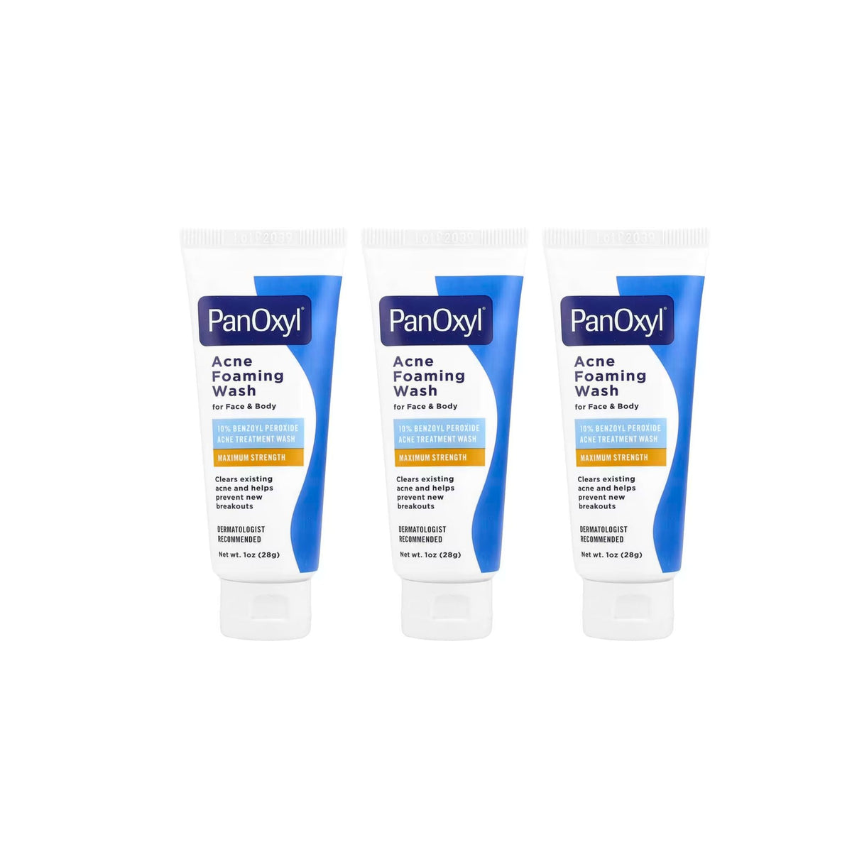 [x3 BUNDLE] PanOxyl 10% Benzoyl Peroxide Acne Foaming Wash 28g