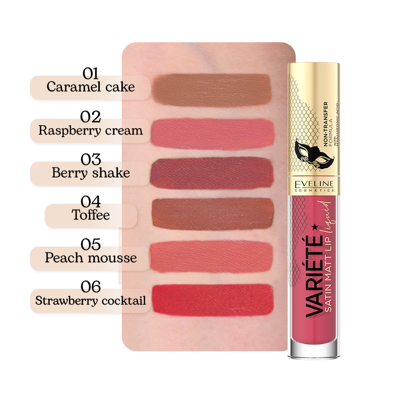 EVELINE COSMETICS VARIÉTÉ SATIN MATT LIP LIQUID02 Raspberry Cream