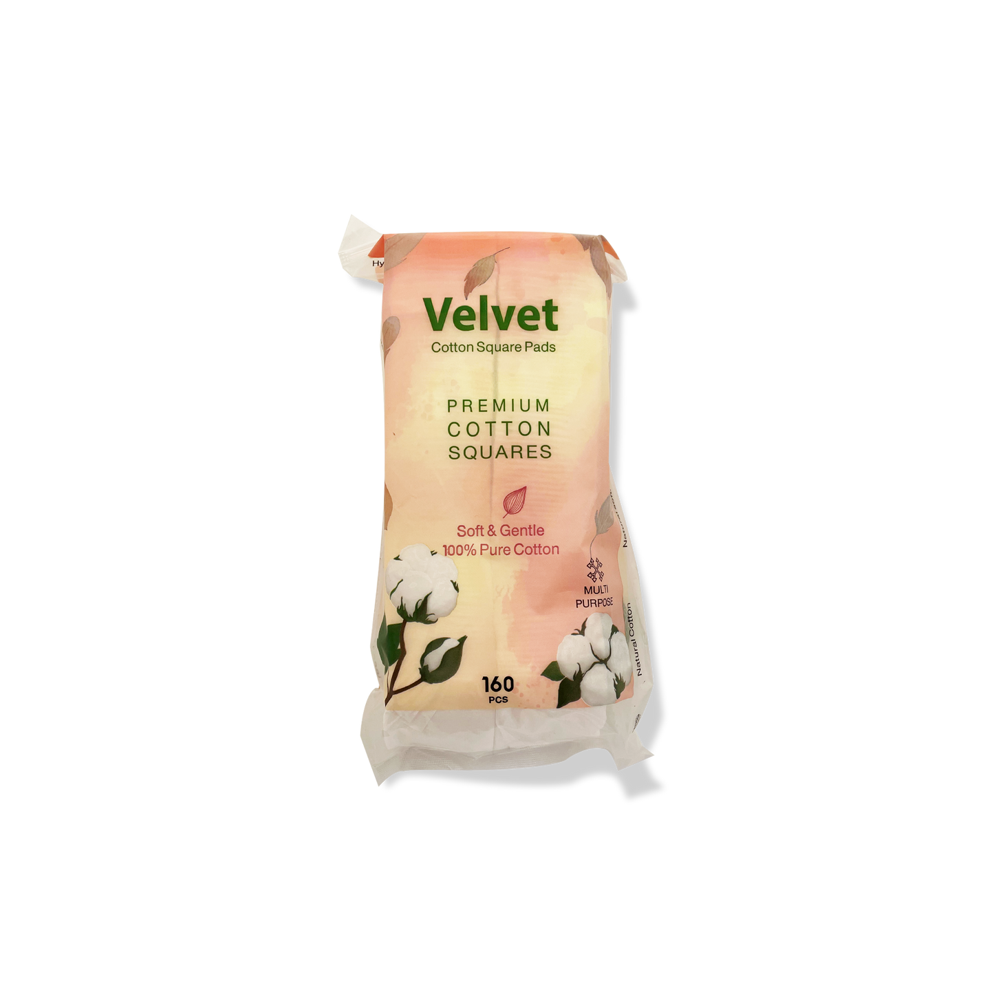 Velvet Cotton Square Pads - 160 Pcs