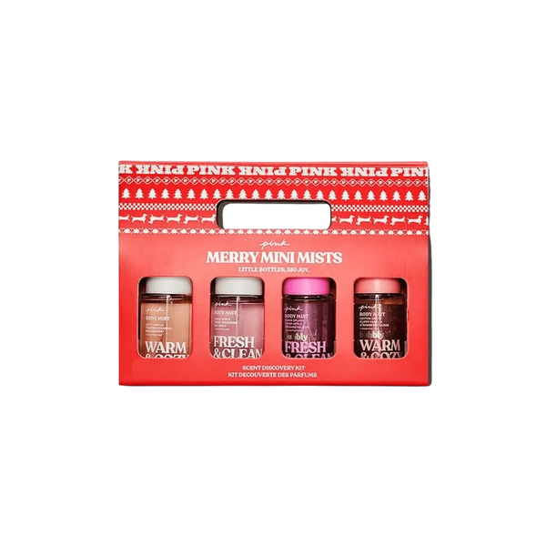 طقم هدايا Merry Mini Mists من فيكتوريا سيكريت من 4 قطع