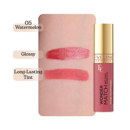 Eveline Cosmetics Wonder Match Soft touch tinted lip oil- 05 Watermelon juice