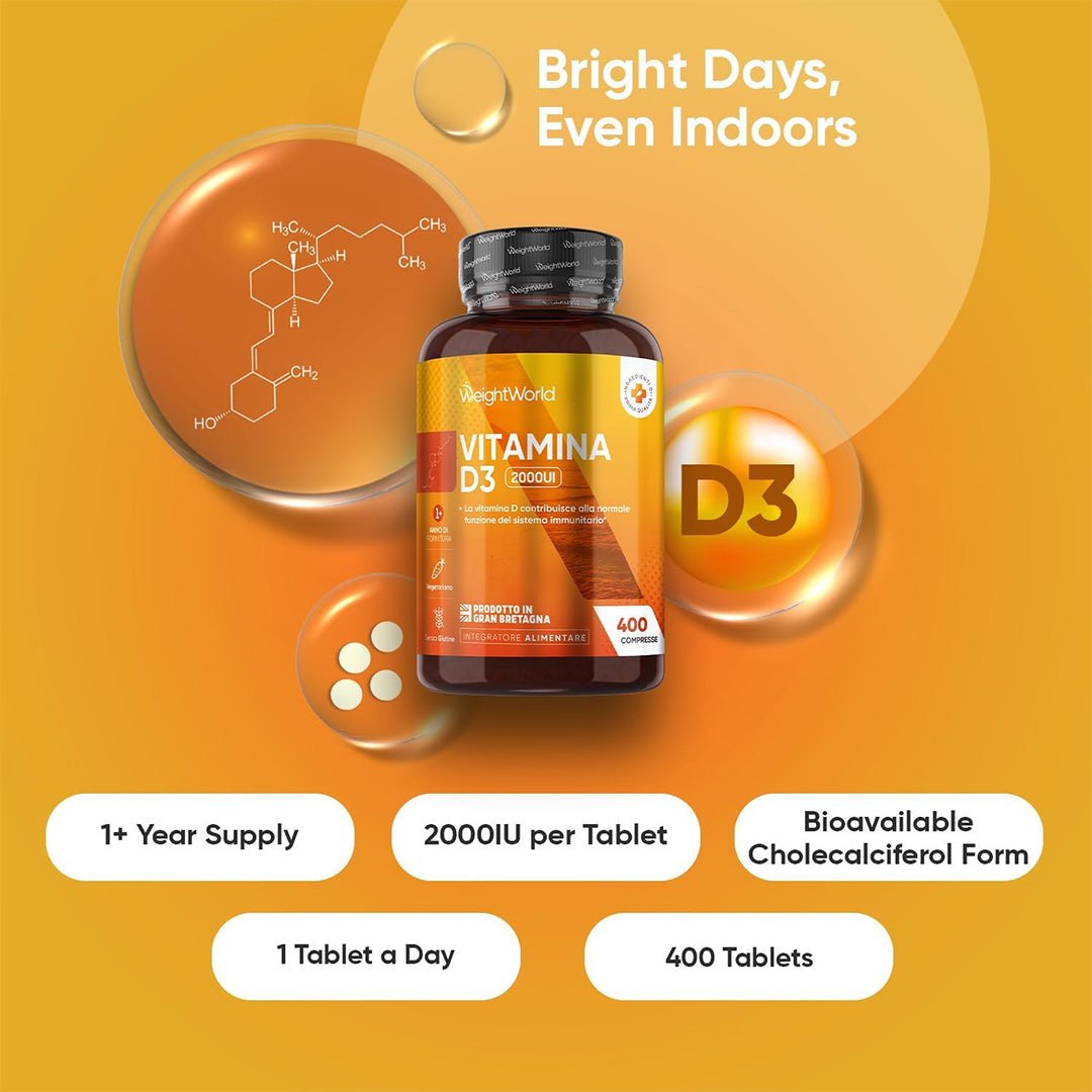 Weightworld Vitamina D3 2000UI - 400 Tablets
